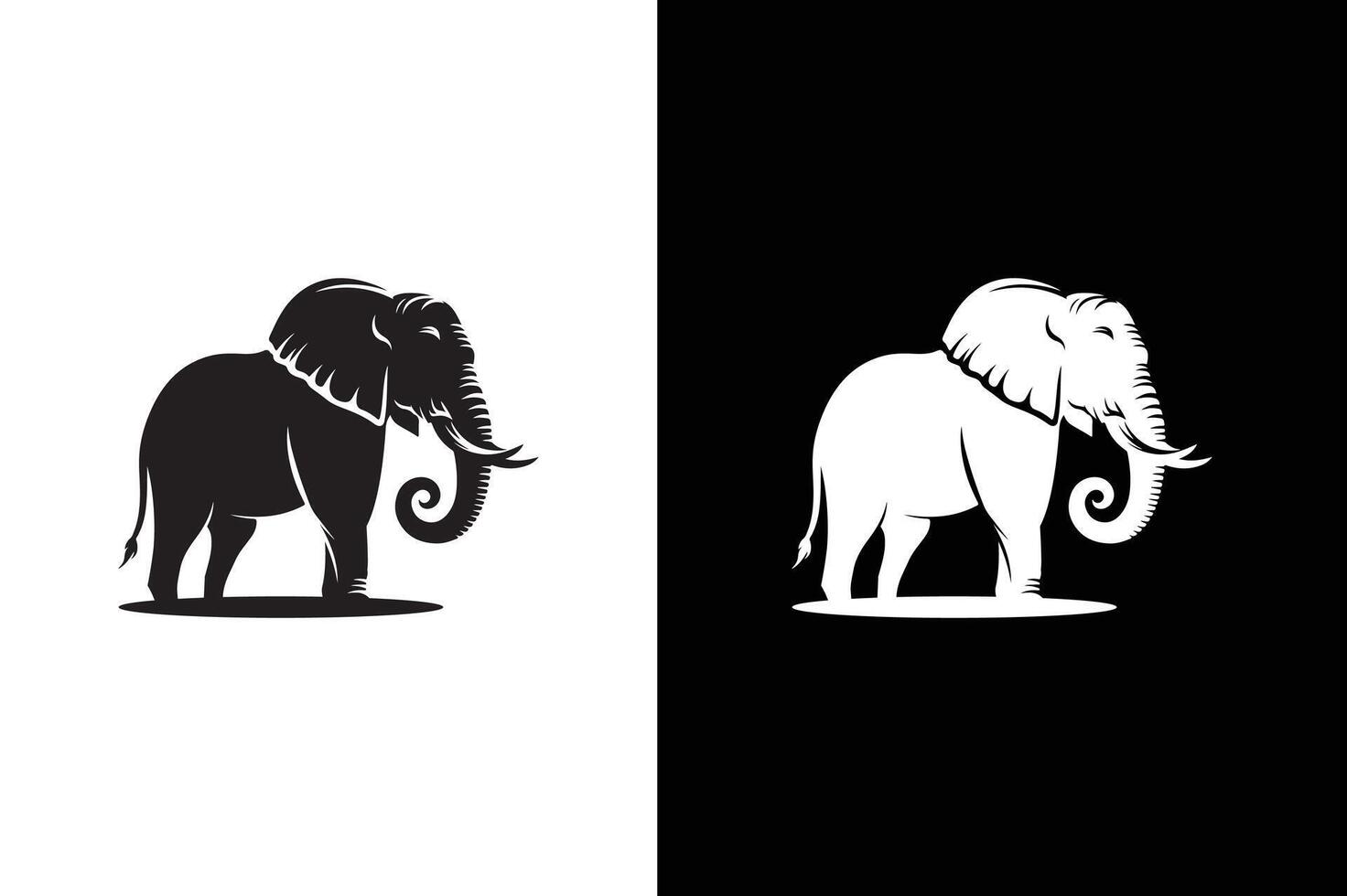 Elephant icon illustration. Elephant black silhouette isolated on white background vector