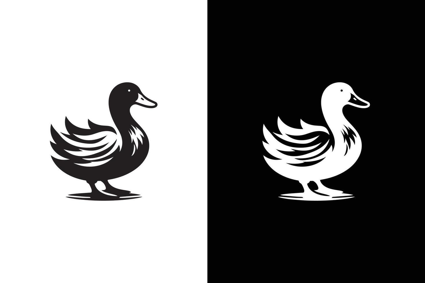 Duck Icon silhouette Flat Design. Simple duck icon design template vector
