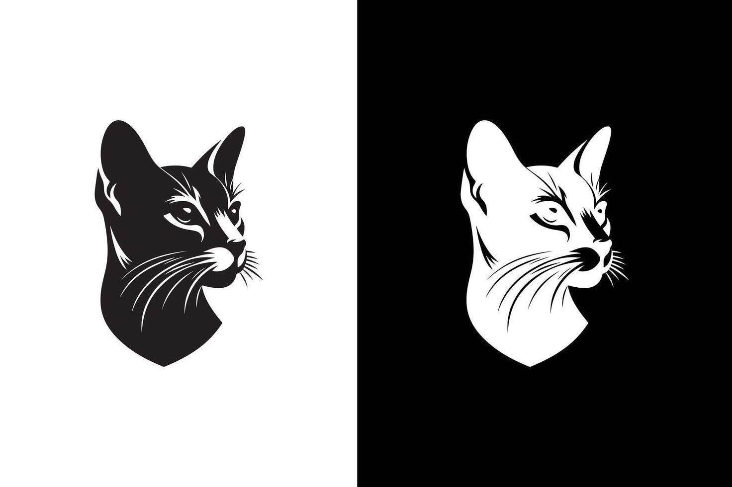 Cat icon Silhouette Illustration. Silhouette of cat on white black background vector