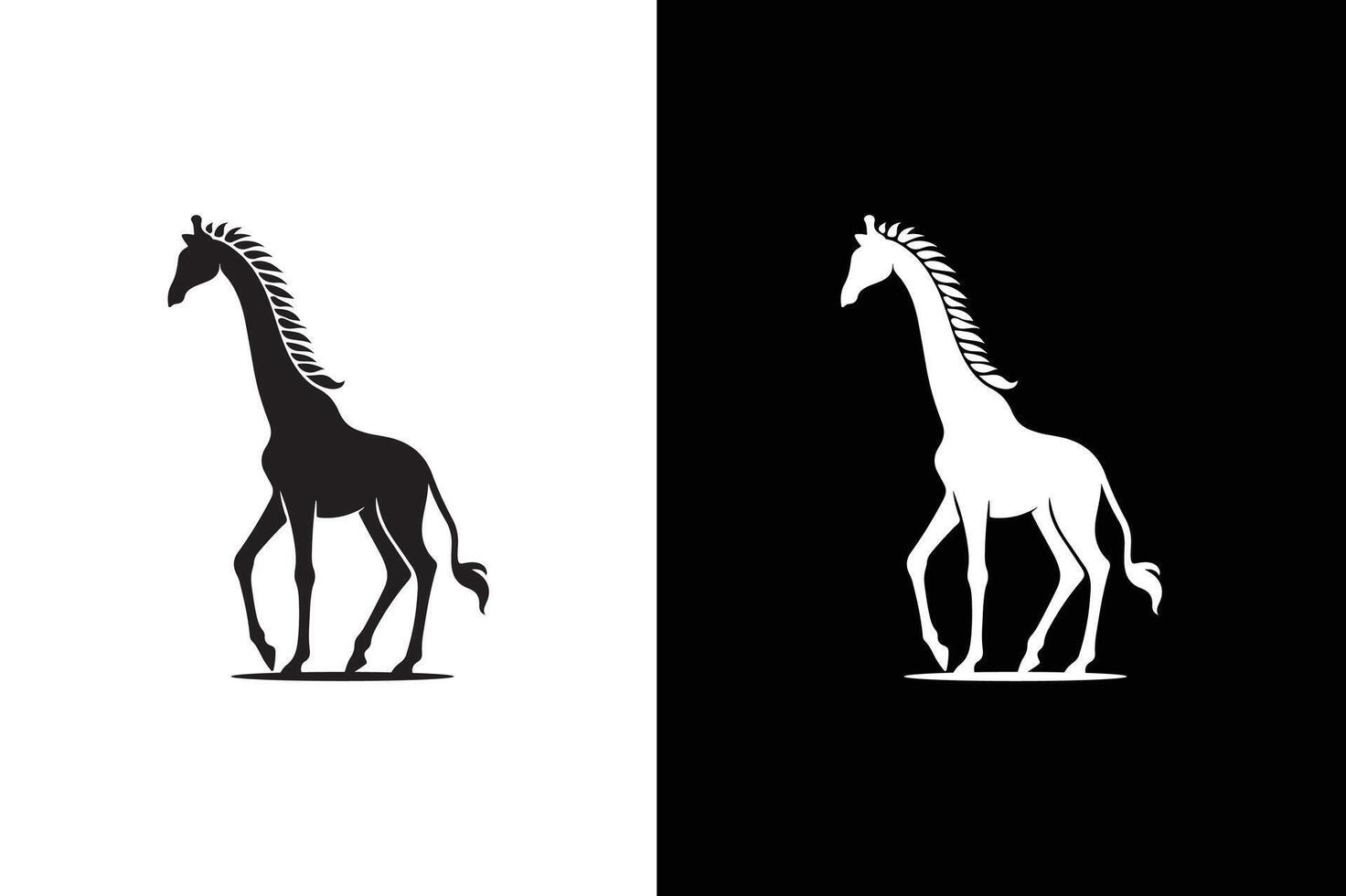 Giraffe icon silhouette in trendy style. Giraffe icon illustration black white vector