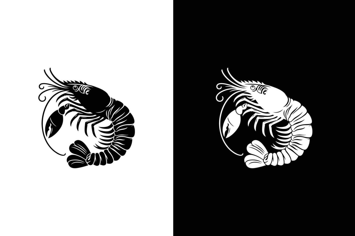 Shrimp silhouette icon. Shrimp silhouette illustration black vector