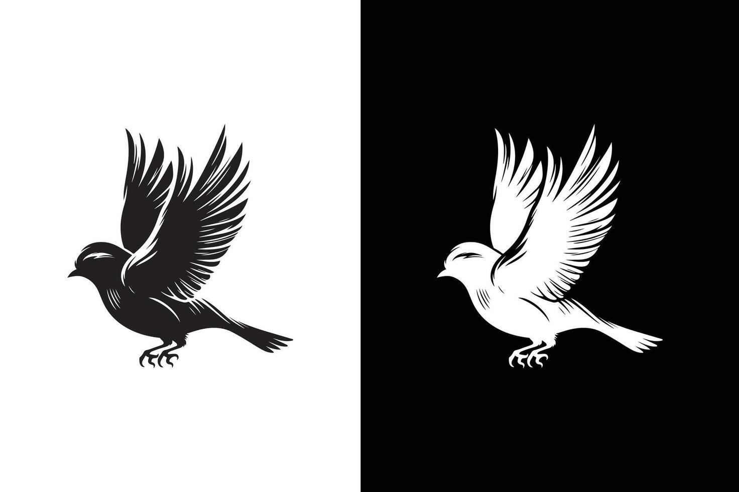 Bird icon silhouette element for design. Bird silhouette illustration vector