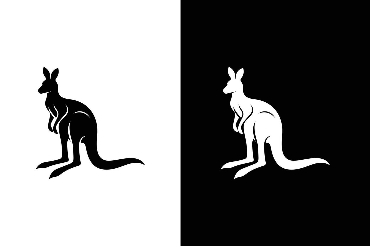 Kangaroo black white silhouette icon. Kangaroo icon illustration. vector