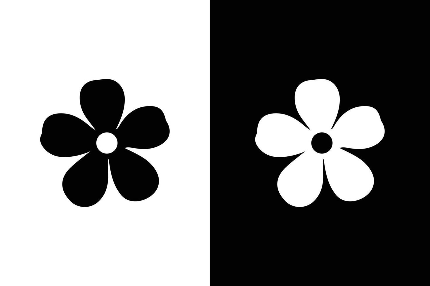 Flower icon isolated on white black background. Flower simple icon silhouette vector
