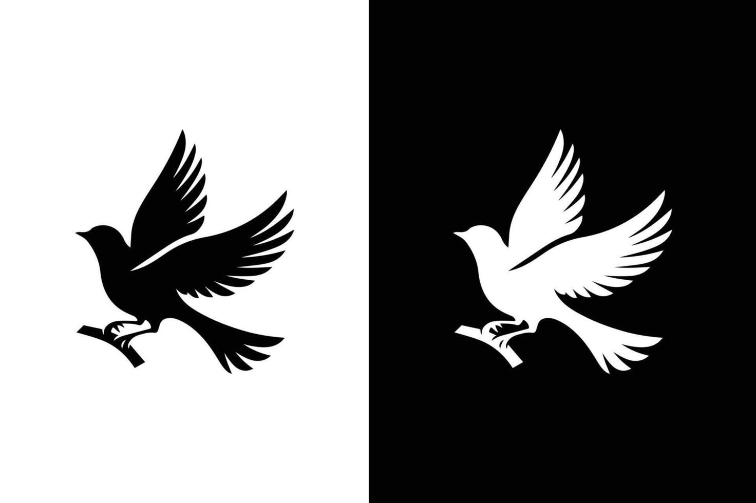 Bird silhouette icon elements for design. Bird silhouette black white background. vector