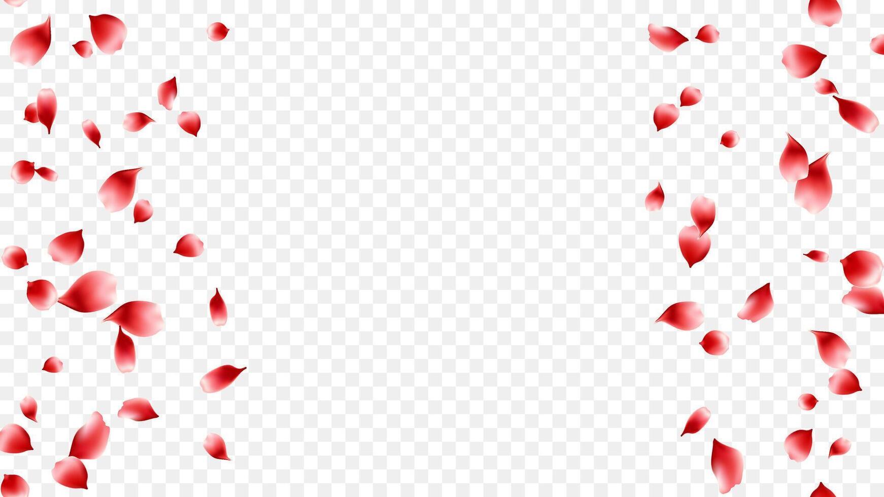 Love time creative decoration banner frame with red rose petals. space for text vector