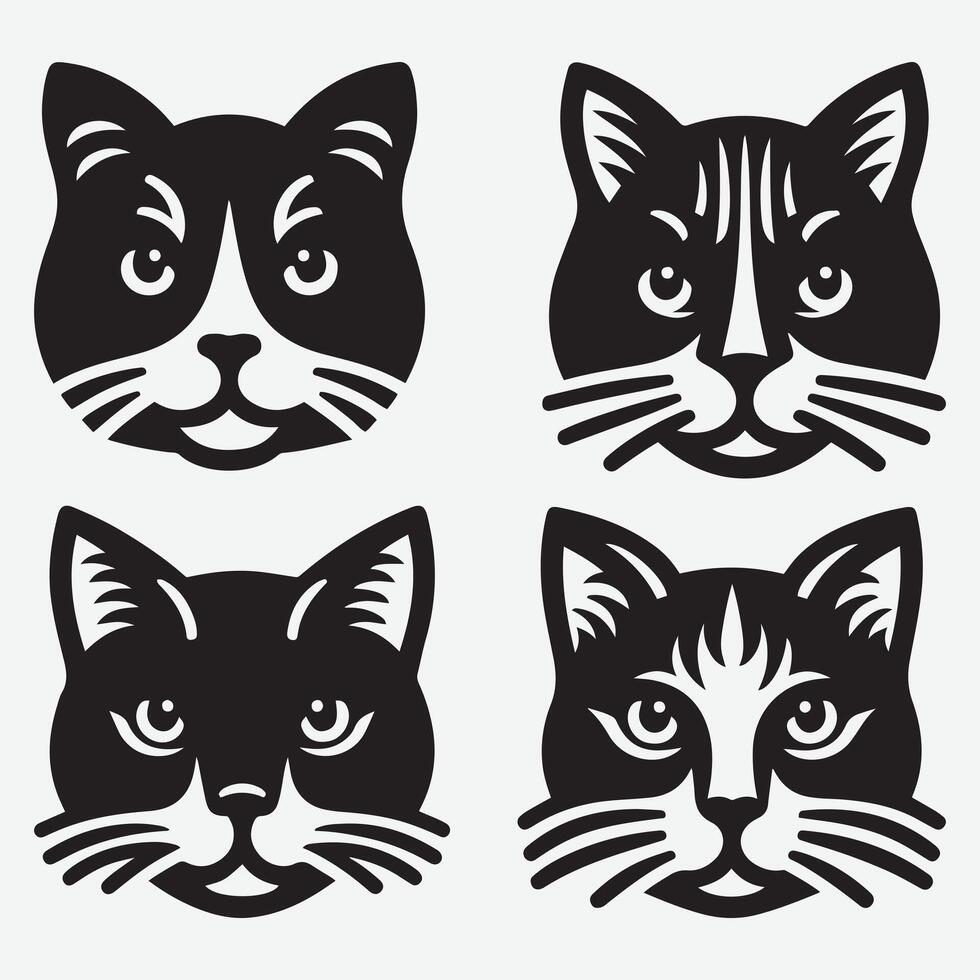 Versatile Cat Head Clip Art for Various Animal Related Projects vector