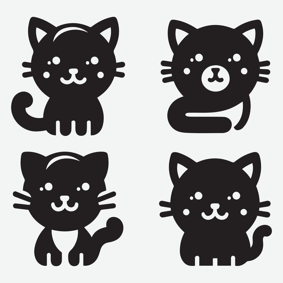 Eye Catching Cat Cartoon Clip Art for Engaging Animal Projects vector