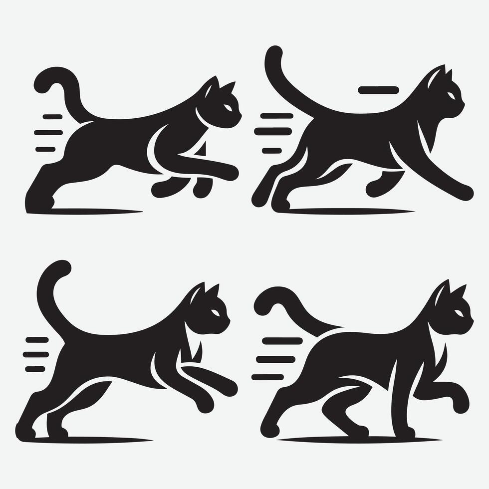 Whimsical Cat Silhouette Bundle for Playful Animal Inspired Works vector