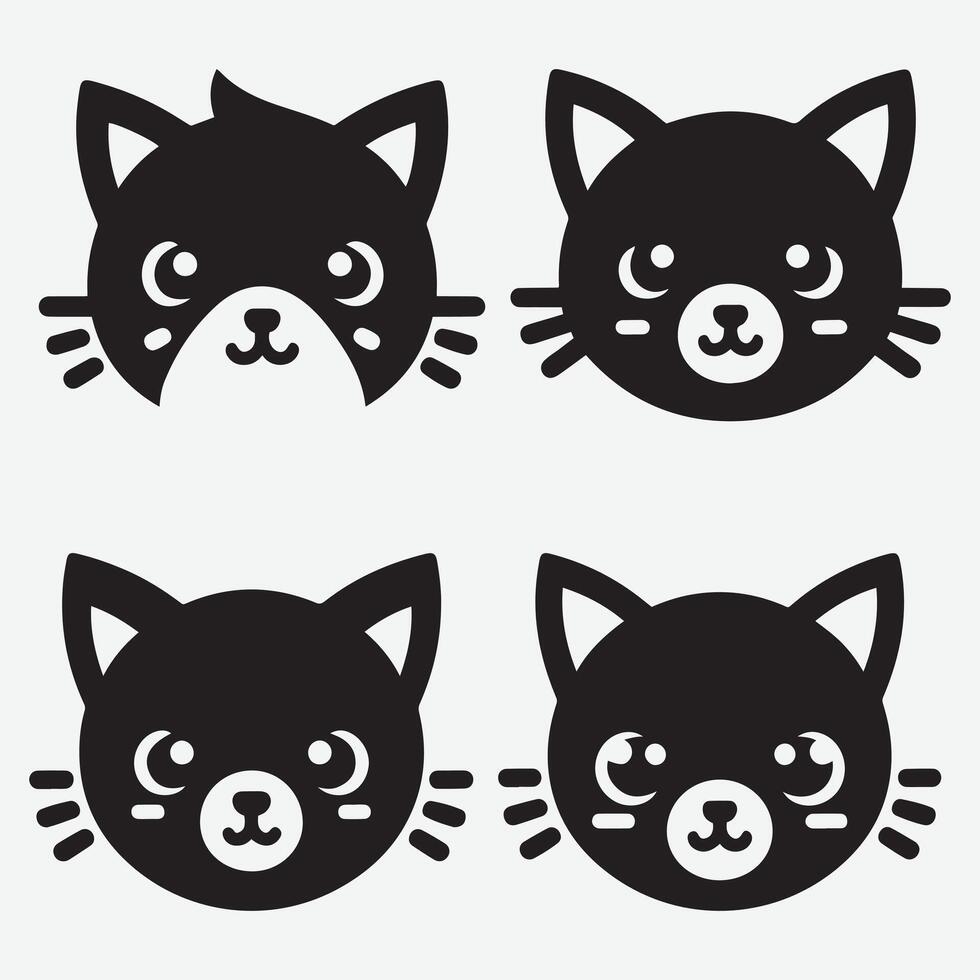 Unique Cat Face Clip Art for Engaging Pet Projects vector