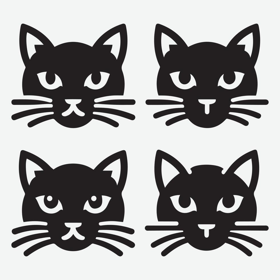 Beautiful Cat Face Graphics for Pet Business Branding vector