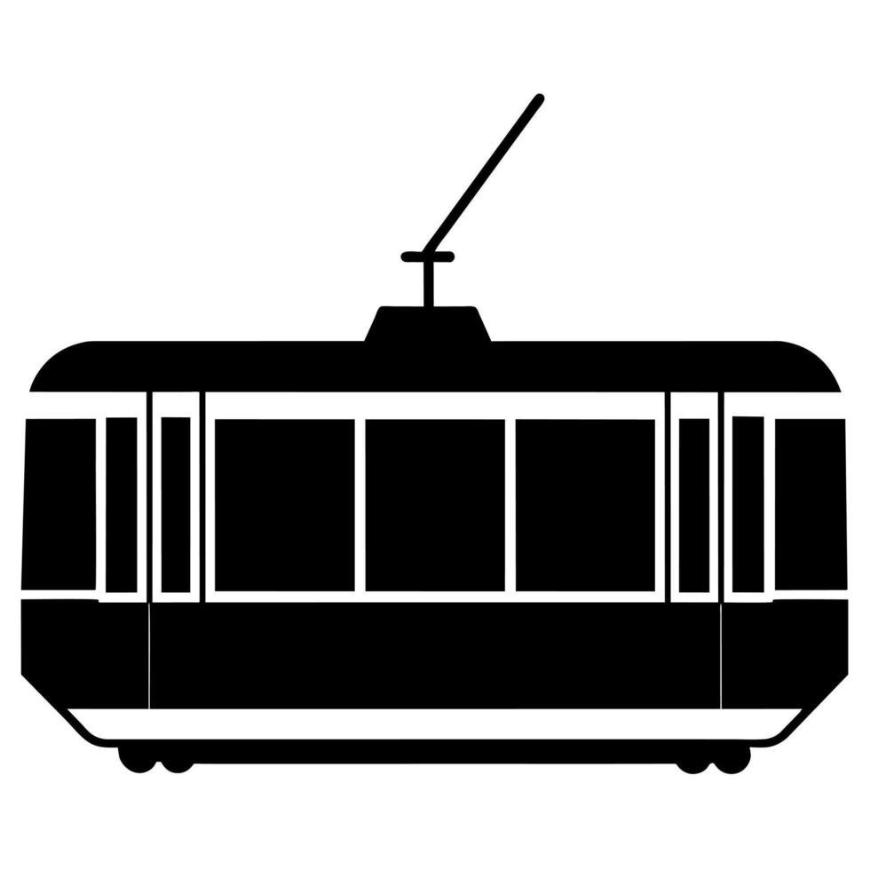 A tram on a white background vector