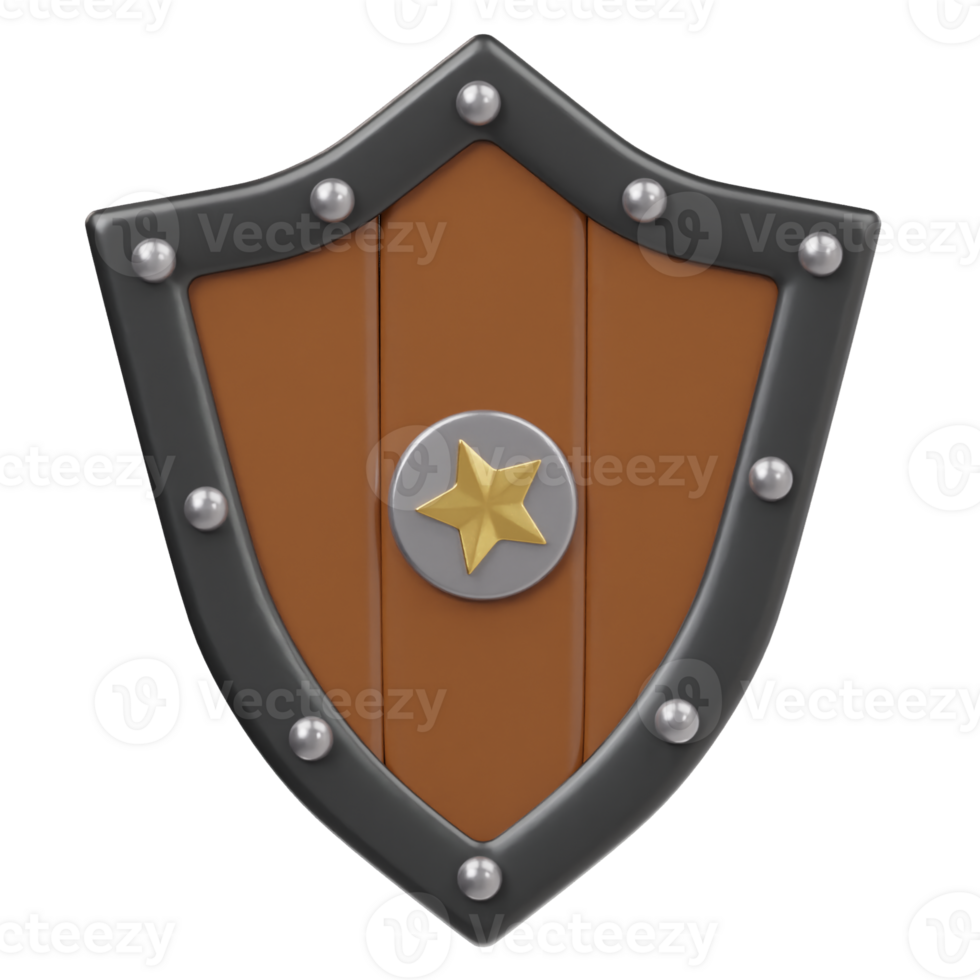 Gaming shield icon 3d render illustration png