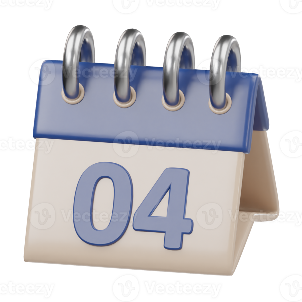Calender icon 3d render illustration png