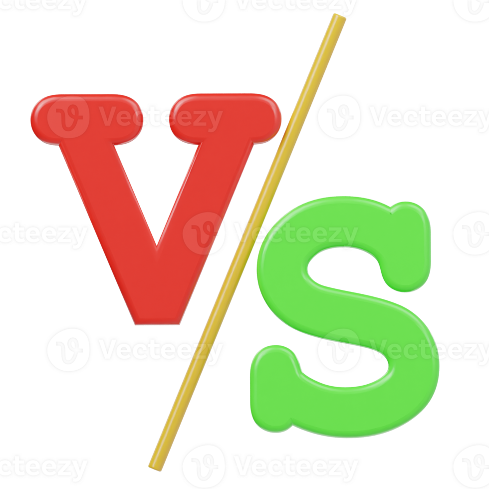 Versus icon 3d render illustration png