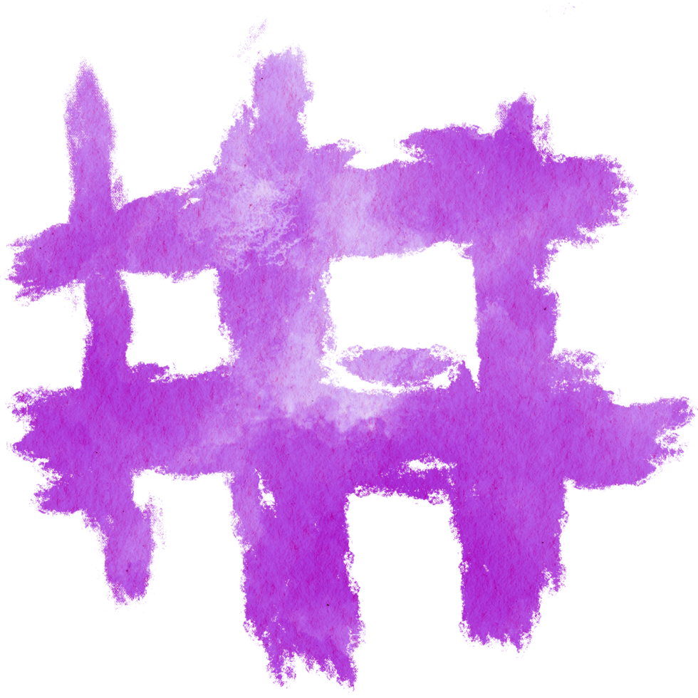 Magenta brush stroke with rough textures and smooth watercolor blending png