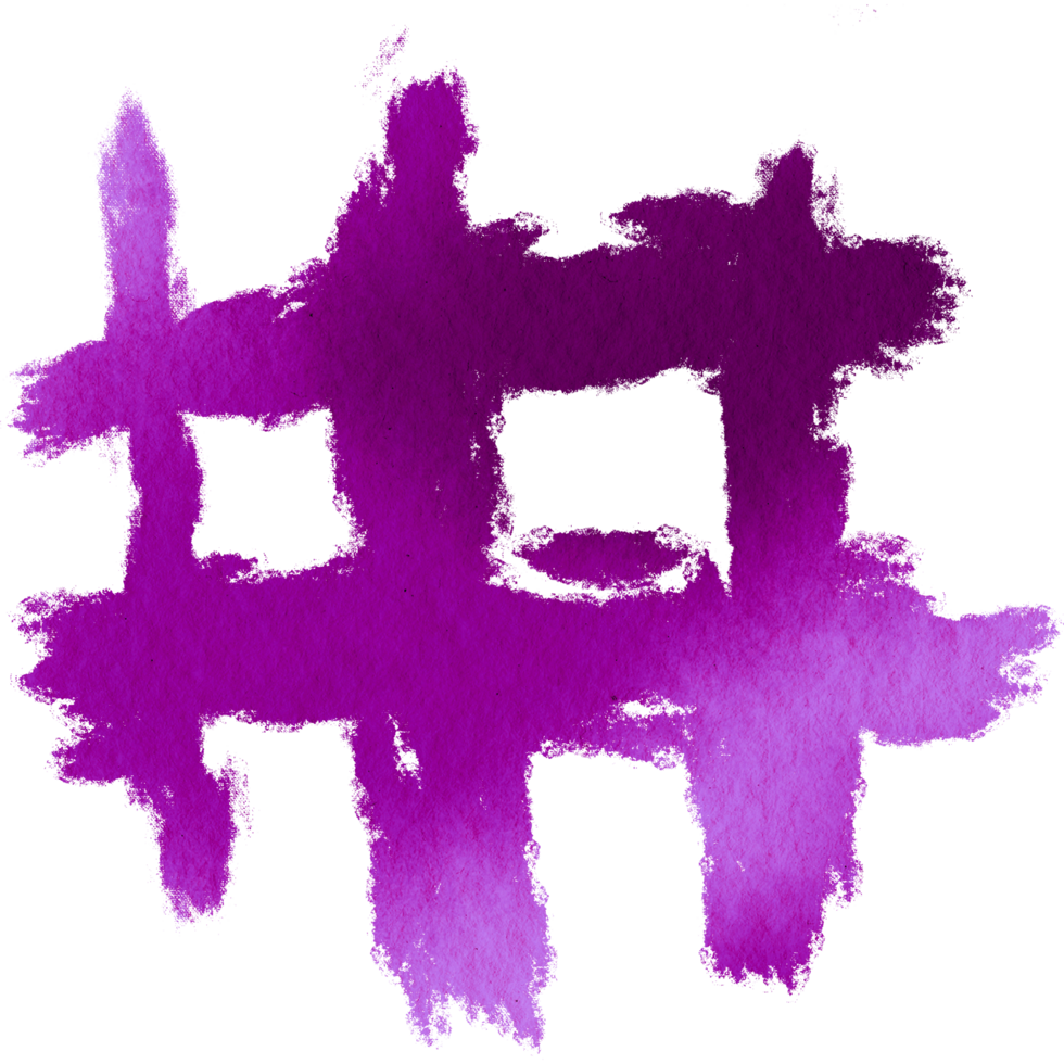 A textured Magenta stroke transitioning from rugged grunge to soft watercolor blending png
