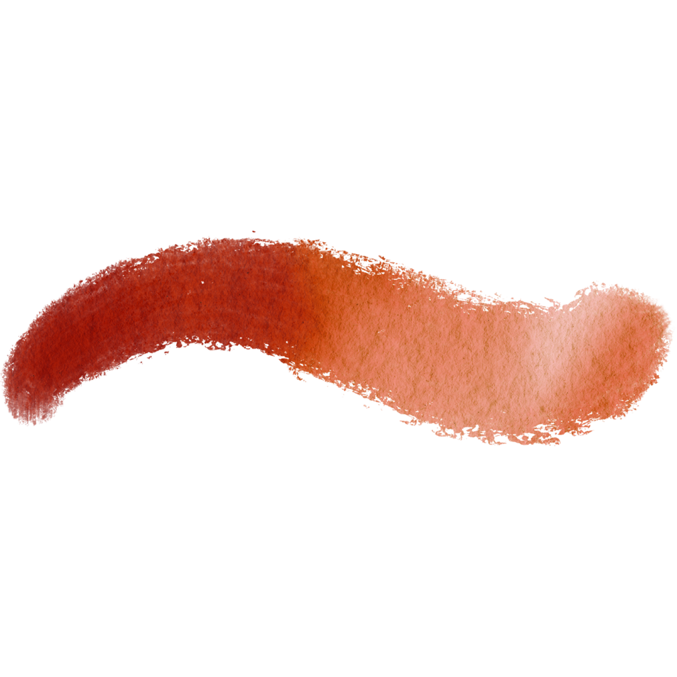 Orange watercolor brush stroke with grungy textures and faded irregular edges png