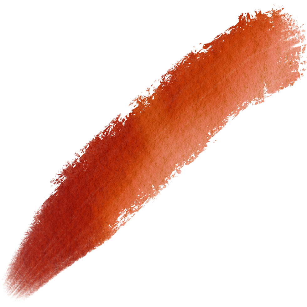 A soft Orange brush stroke with raw rough grunge edges and watercolor hues png