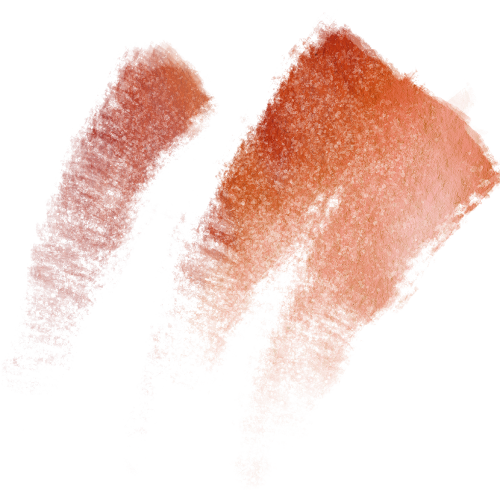 A rough Orange brush stroke with gritty textures blending into watercolor tones png