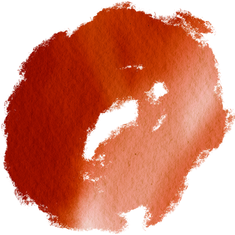 A flowing Orange brush stroke in watercolor style with rugged grunge details png
