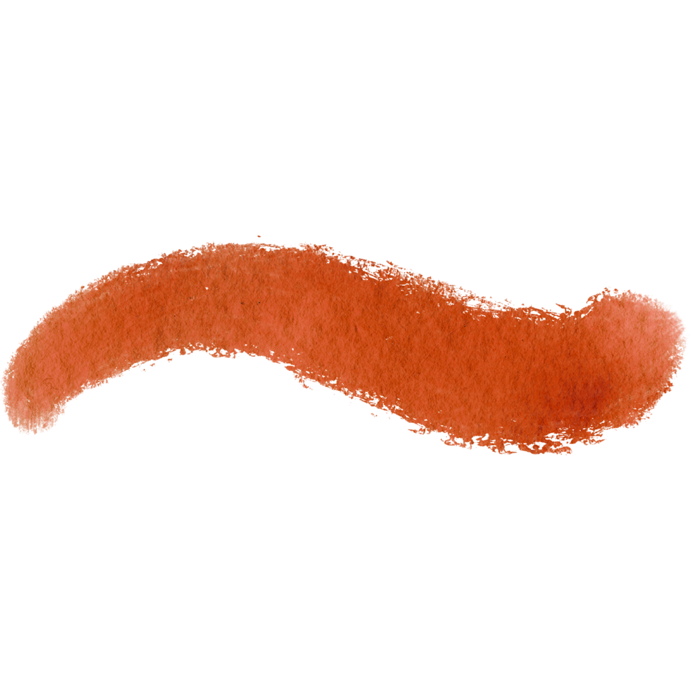 A flowing Orange brush stroke with grunge like roughness and watercolor inspired tones png