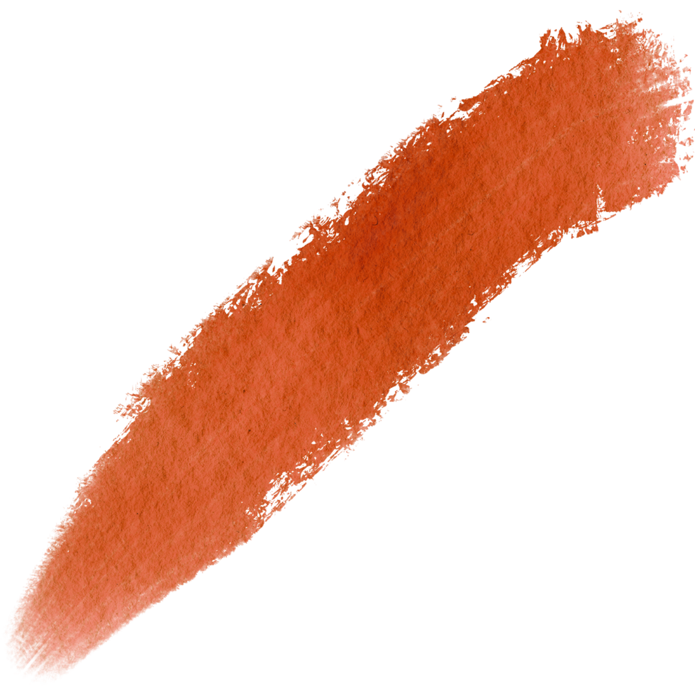 A soft Orange watercolor brush stroke with rugged grunge textures along the edges png