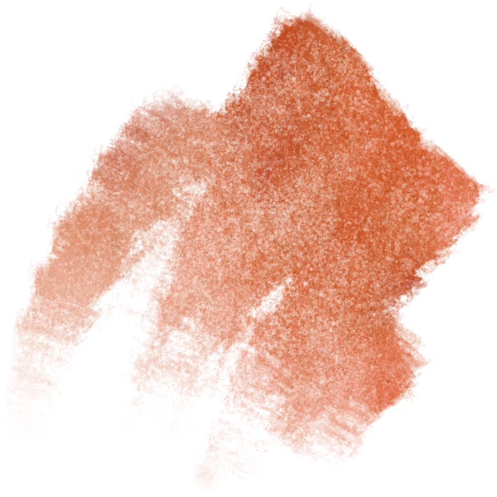 A raw Orange brush stroke with faded grunge textures and soft watercolor blending png