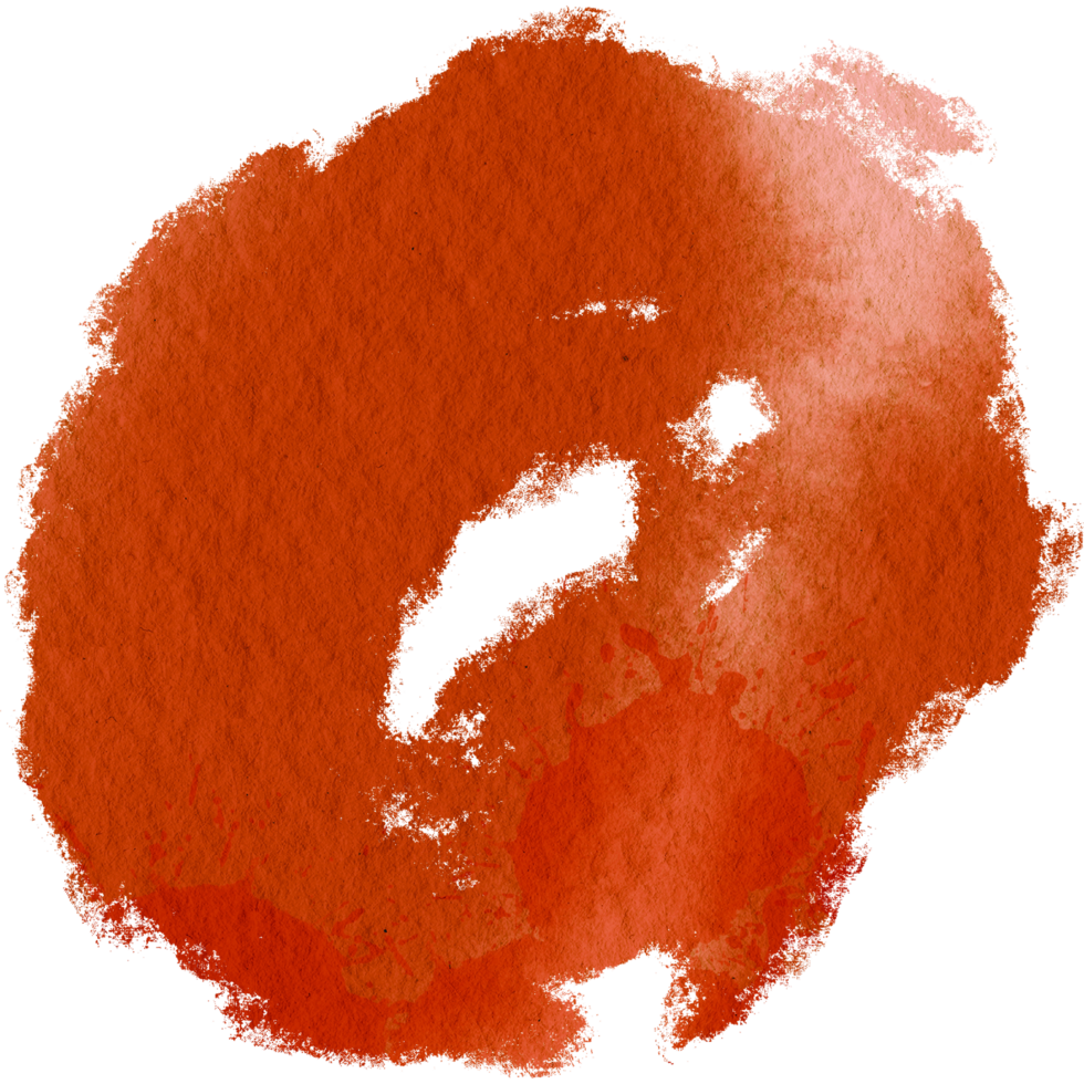 A faded Orange brush stroke with raw grunge edges and soft watercolor blending png