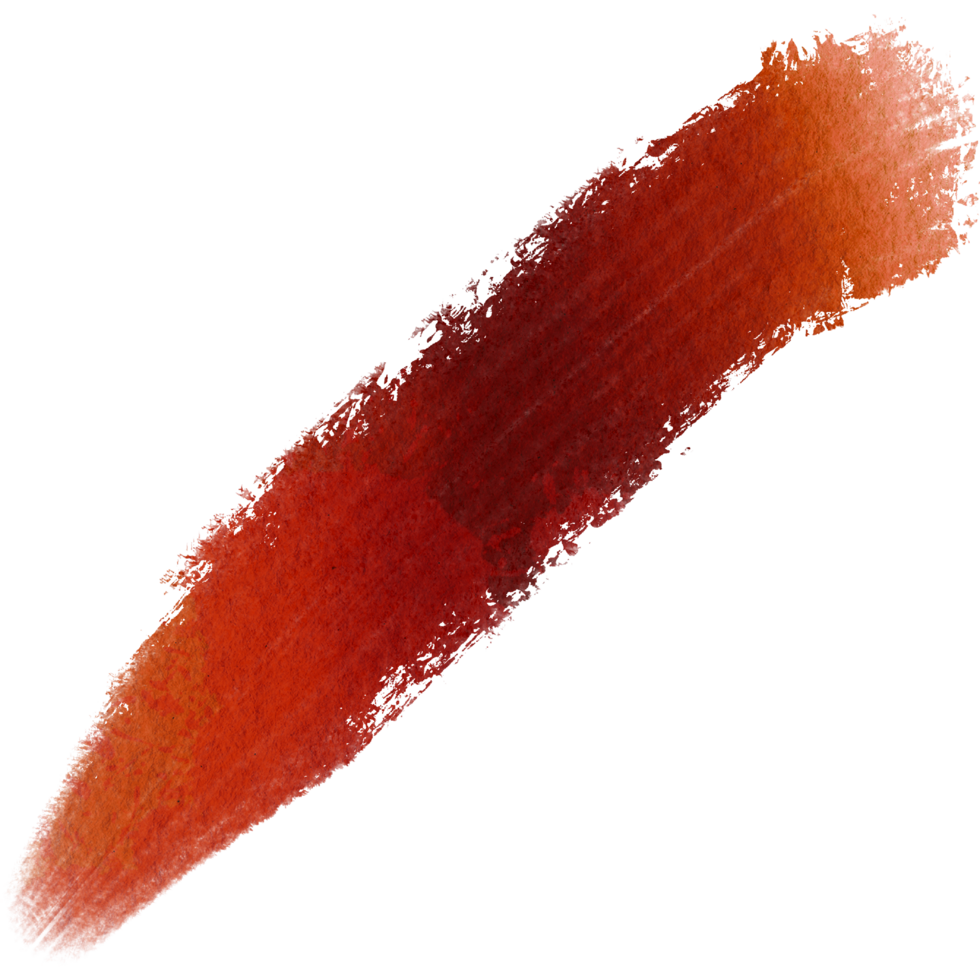 A rough Orange brush stroke with raw edges and smooth watercolor blending png