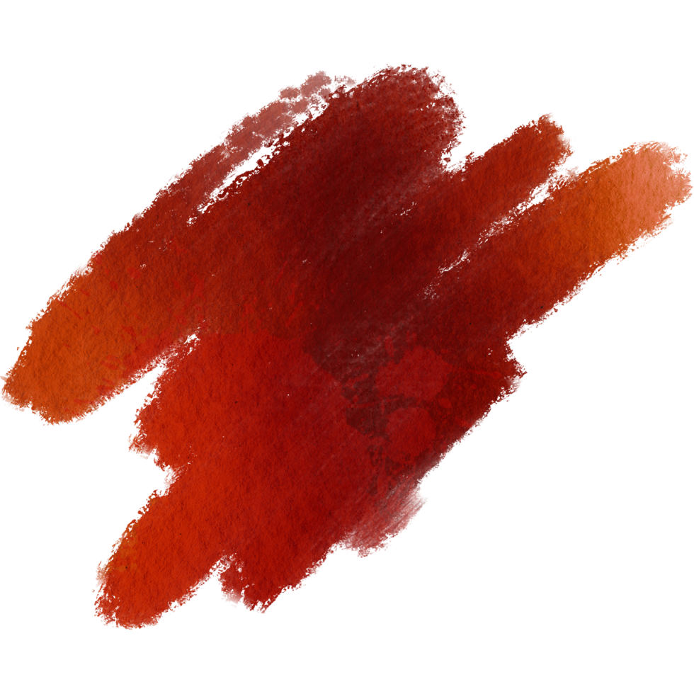 A rugged Orange brush stroke with raw grunge textures and soft blending png