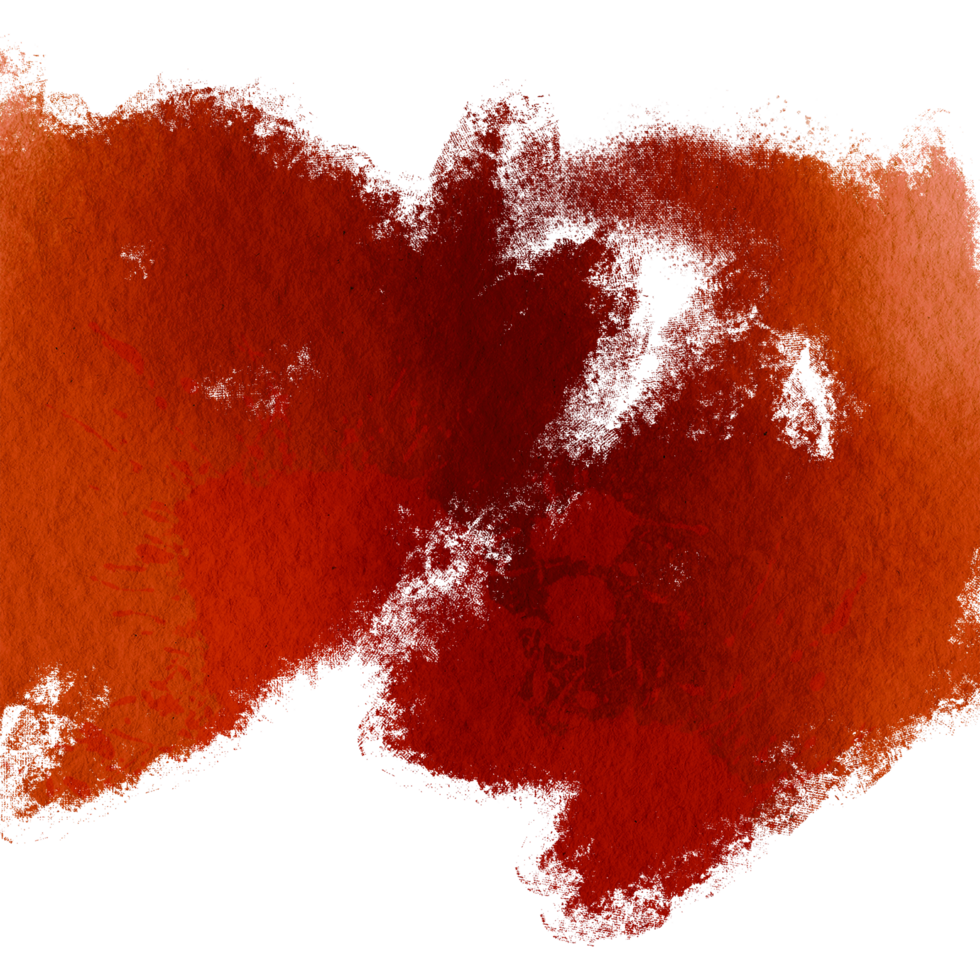A rugged Orange brush stroke with raw grunge edges and smooth watercolor blending png