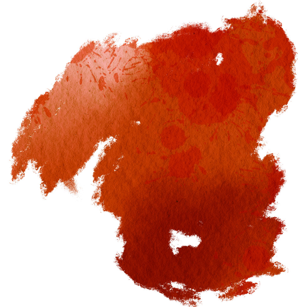 Faded Orange stroke with rugged edges smoothly blending into a watercolor effect png