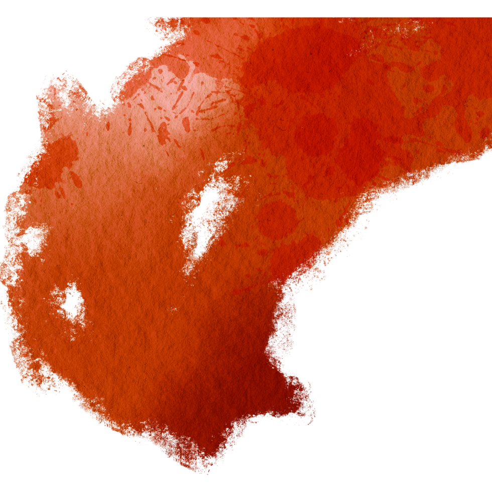 A rugged Orange stroke with a soft watercolor finish and rough edges png
