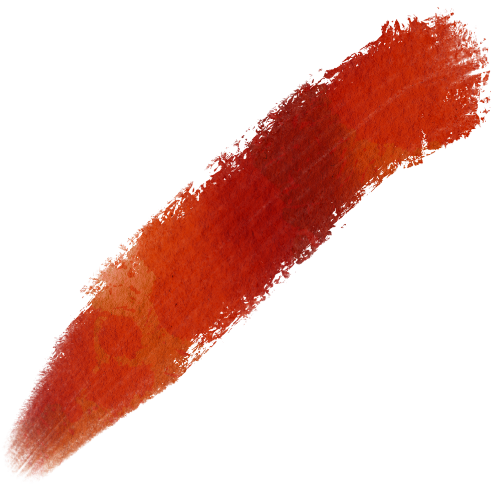 Smooth Orange brush stroke with rugged edges and soft watercolor blending png