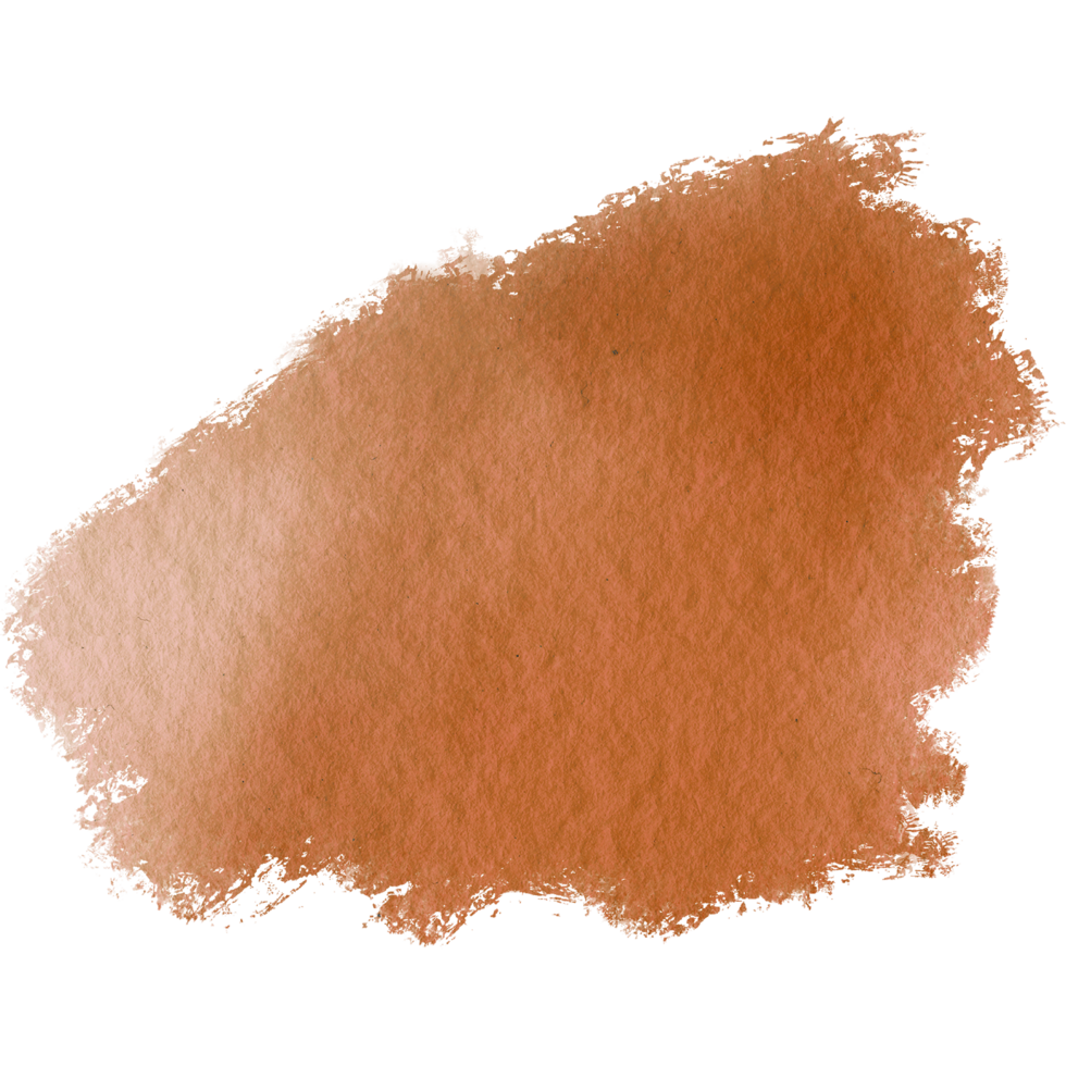 A bold Orange watercolor brush stroke hand drawn with textured grunge inspired edges png