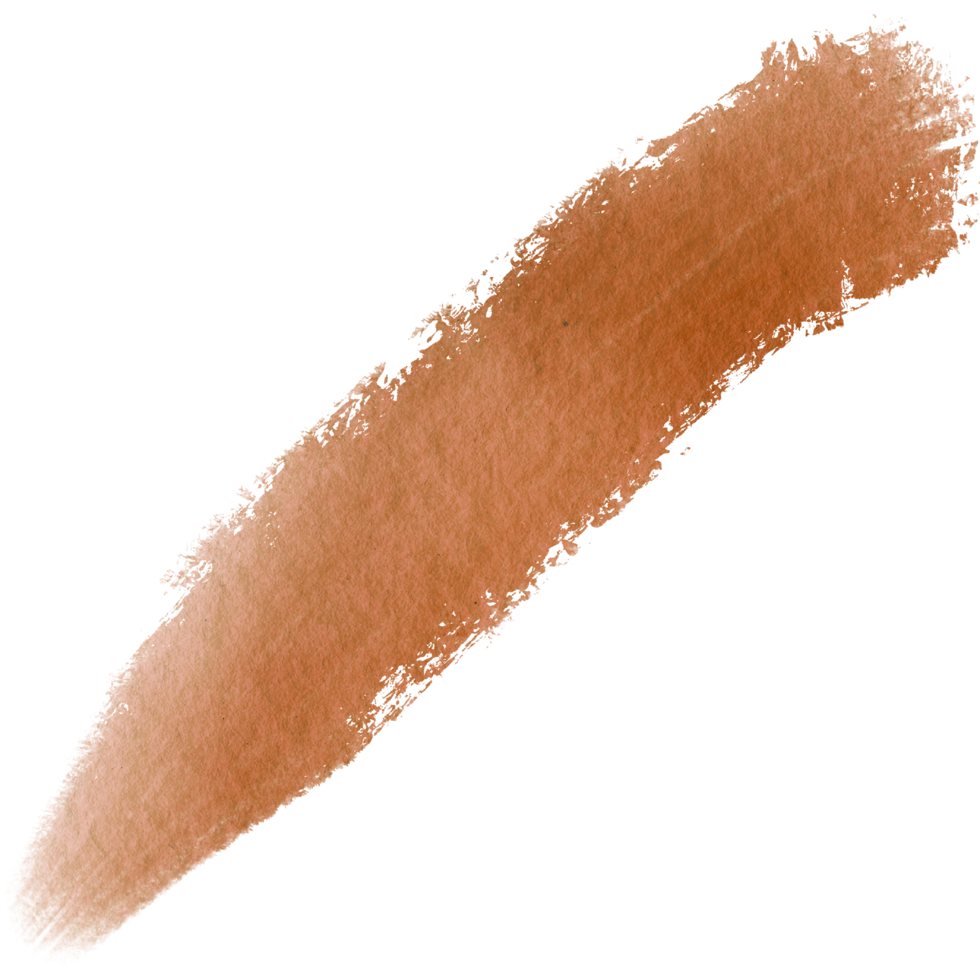 Hand drawn Orange watercolor brush strokes blending into raw textured grunge edges png