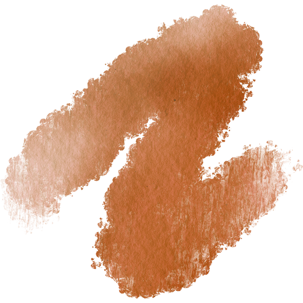 Hand drawn Orange watercolor brush strokes blending into rough textured grunge marks png