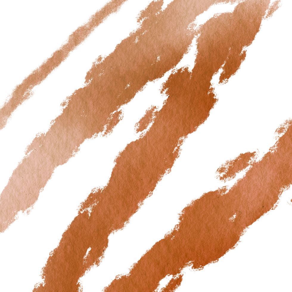 A raw Orange watercolor brush stroke with gritty hand drawn grunge effects png