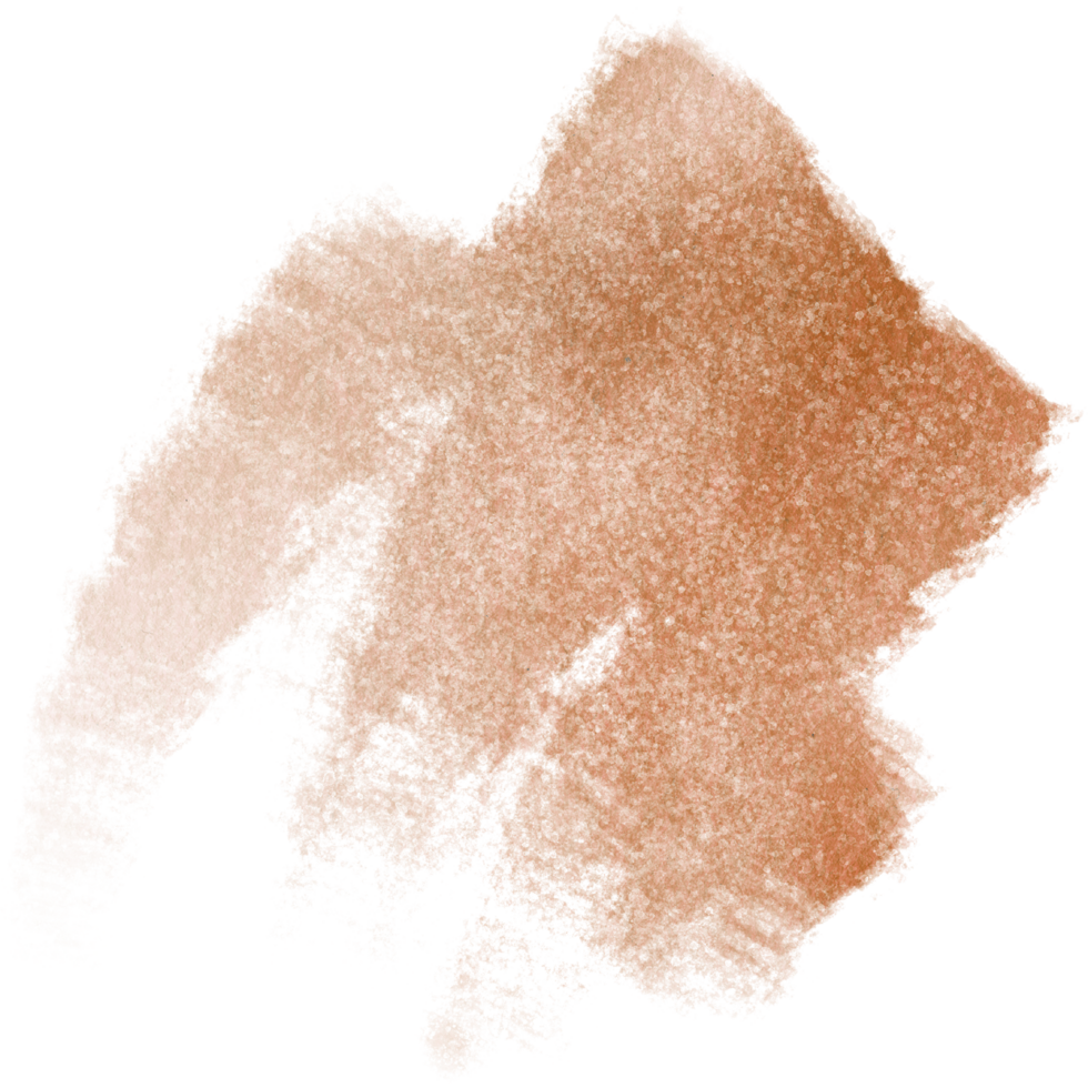 A raw Orange watercolor brush stroke with hand drawn grunge edges png