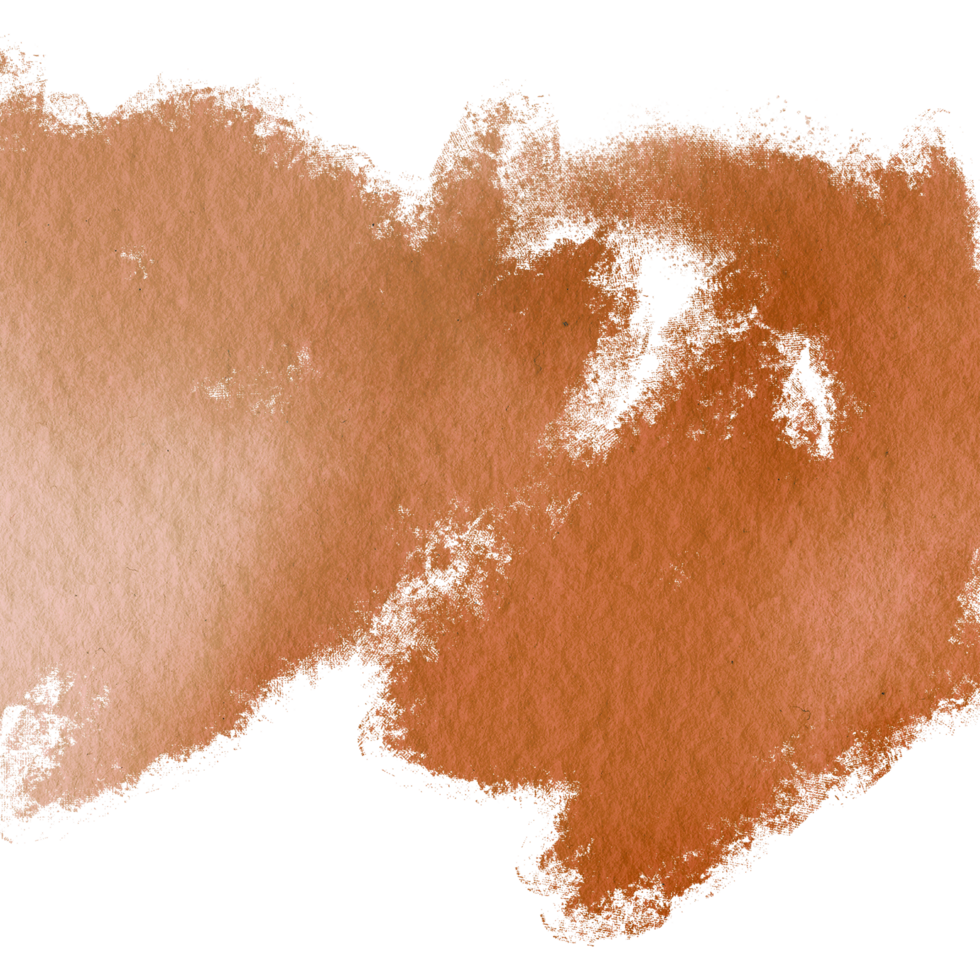 Hand drawn Orange watercolor brush strokes merging into rough grunge inspired marks png