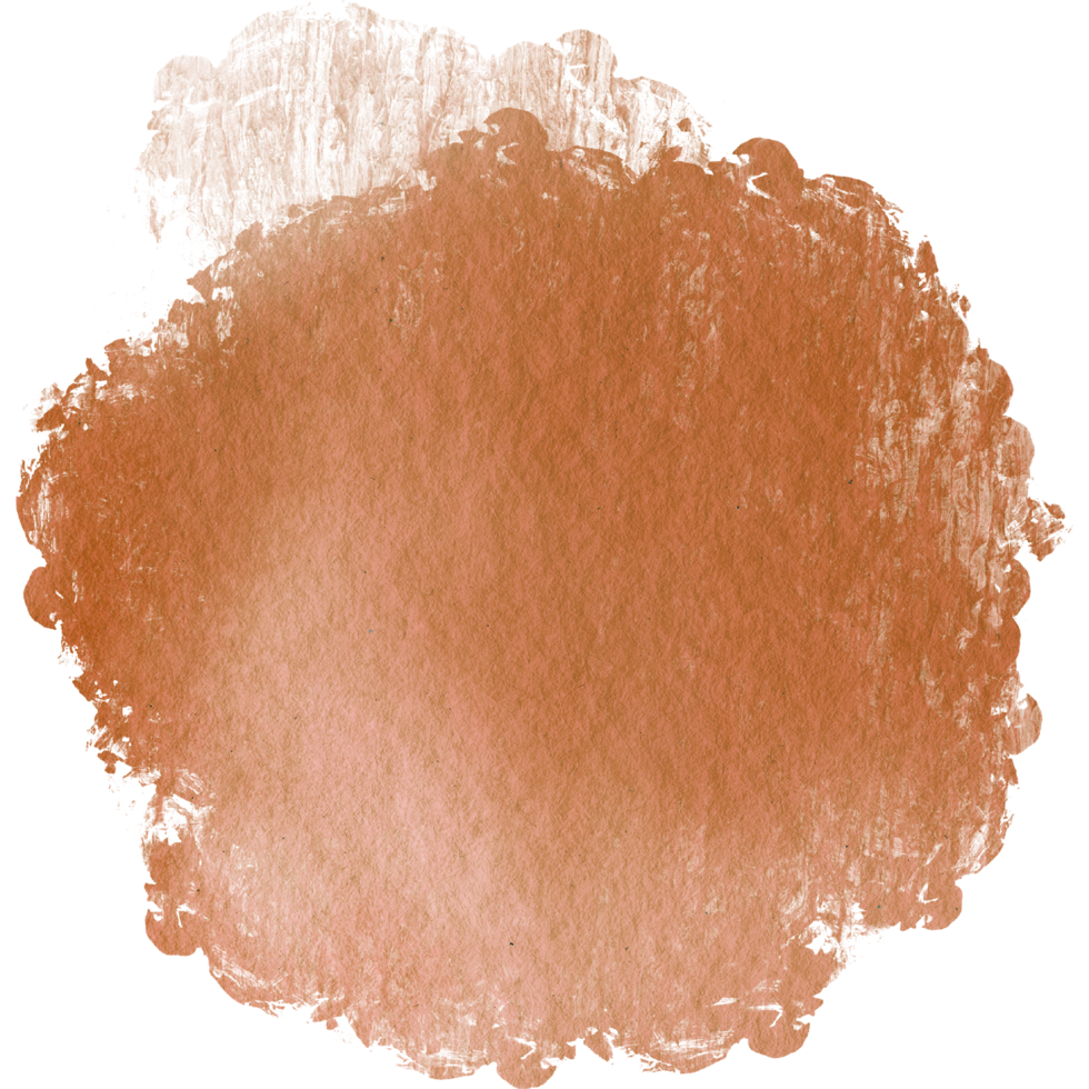Hand drawn Orange watercolor brush strokes merging into rough gritty grunge edges png