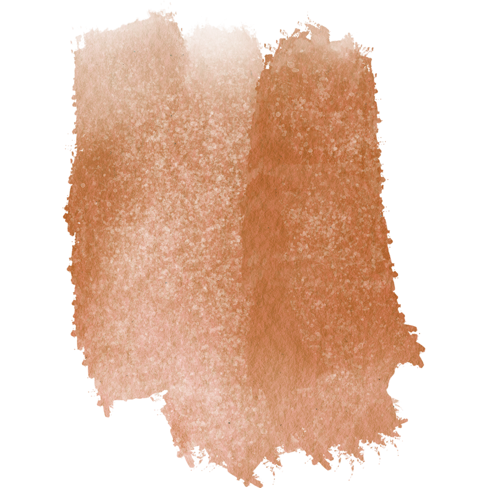 A raw Orange watercolor stroke blending into rough textured grunge edges png
