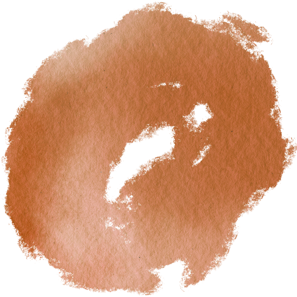 Soft Orange watercolor brush strokes merging into textured hand drawn grunge effects png