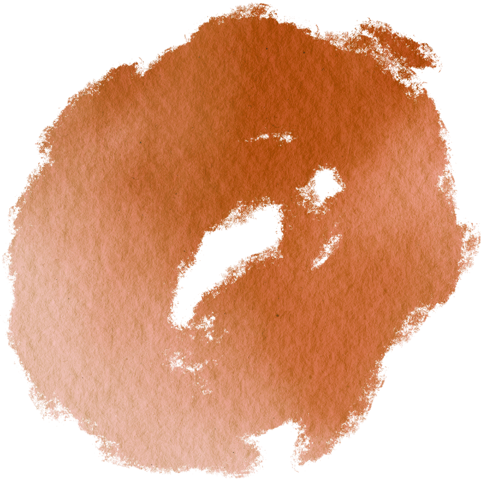 Orange watercolor brush strokes with rugged hand drawn grunge inspired edges png