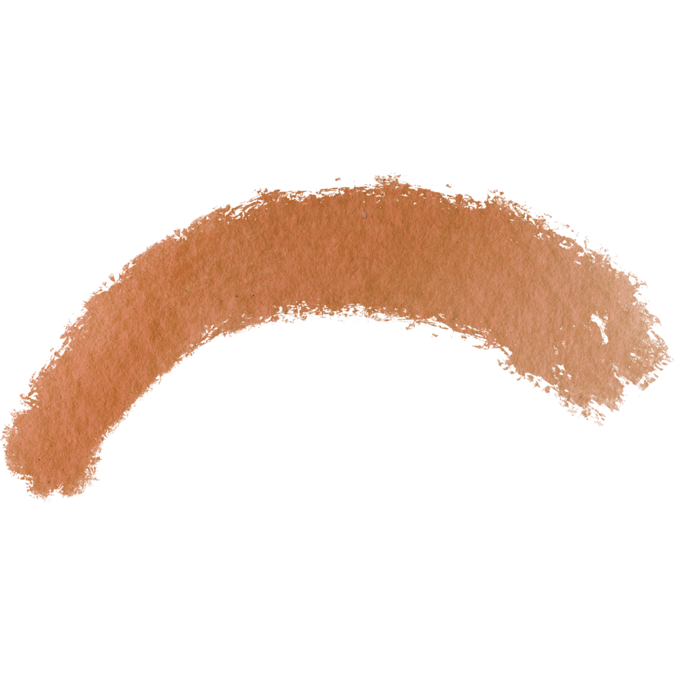 Hand drawn Orange watercolor brush strokes with textured rough grunge details png