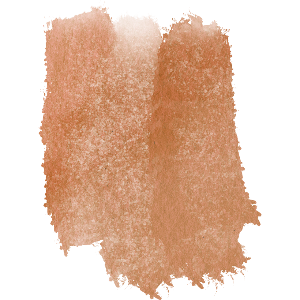 Hand drawn Orange watercolor brush strokes with soft transitions into rugged grunge marks png