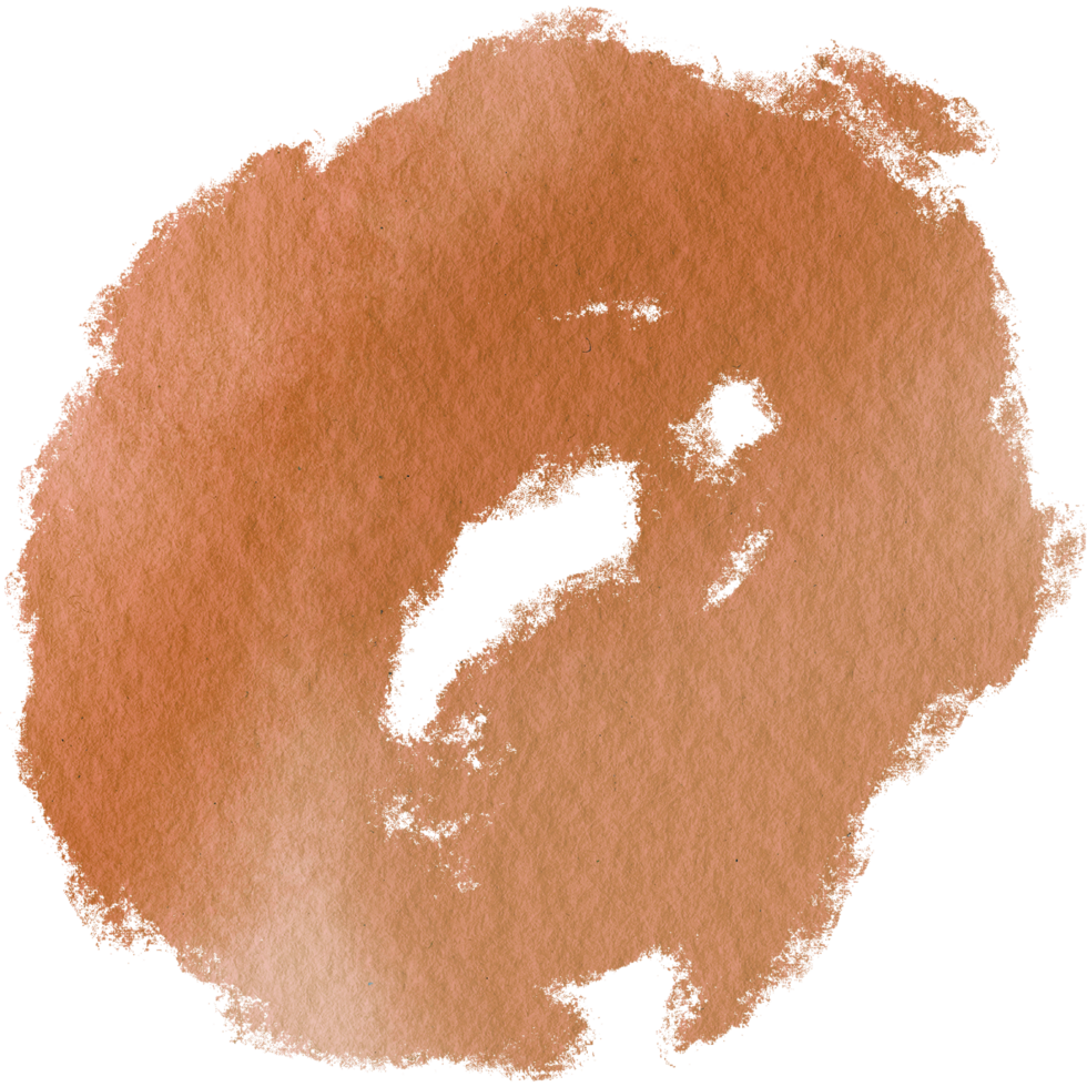 Orange watercolor brush strokes with rough gritty hand drawn grunge marks png