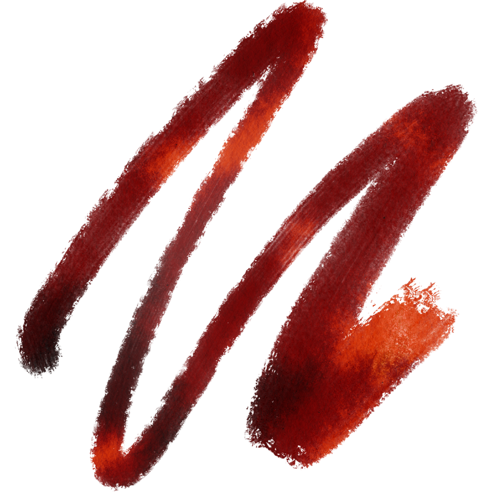 A messy Orange watercolor stroke with gritty hand drawn textures png