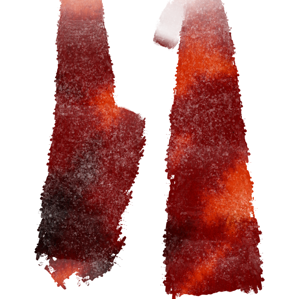 Rugged stroke in Orange watercolor with a textured hand drawn effect png